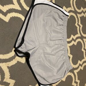 Cotton Candy Light Gray Athletic Shorts with Black Trim